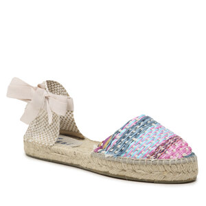 Image of Espadrilles Manebi - Raffia Yute Mix Flat Valenciana Espadrilles G 6.1 P0 Fucsia Blue Mix