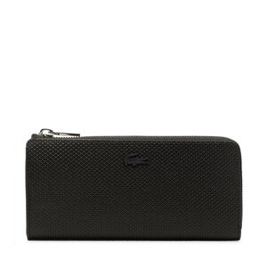 Duży Portfel Damski Lacoste - Slim Zip Wallet NF3580KL Noir 000