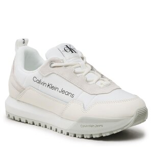 Sneakers Calvin Klein Jeans high rise relaxed jean in black - Toothy Runner LAceup Su-Ny Wm YW0YW00790 White/Off White/Cirrus Grey