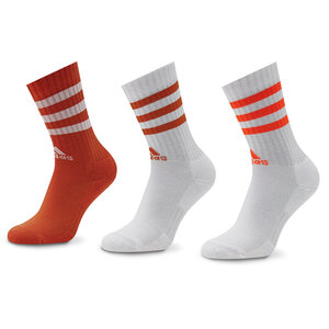 3 pairs of unisex high socks adidas - 3-Stripes IC1324 White/Preloved Red/Solar Red