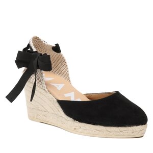 Image of Espadrilles Manebi - Soft Suede Low Wedge Espadrilles K 1.0 WL Black