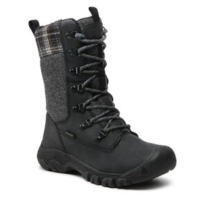 Beige Comb 430 Keen - Greta Tall Boot Wp 1026598 Black/Black Plaid