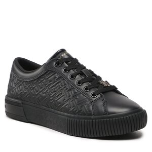 Sneakers Tommy Hilfiger - Th Monogram Leather Sneaker FW0FW06858 Black BDS