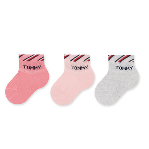 Set di 3 paia di calzini lunghi da bambini Tommy Hilfiger - 701220277 Pink Combo 002