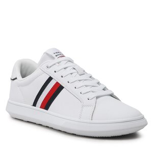 Sneakers Dresses Tommy Hilfiger - Corporate Leather Cup Stripes FM0FM04732 White YBS