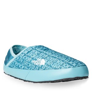 Image of Hausschuhe The North Face - M Thermoball Traction Mule V NF0A3UZNIGR1 Blue Coral Tnf Lowercase Print/Blue Coral