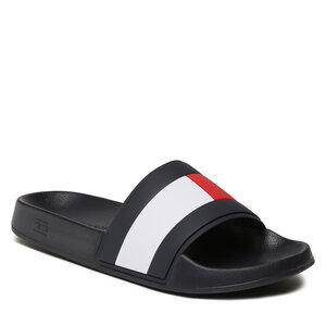 Image of Pantoletten Tommy Hilfiger - Rubber Th Flag Pool Slide FM0FM04236 Desert Sky DW5