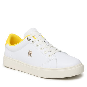 Image of Sneakers Tommy Hilfiger - Elevated Essential Court Sneaker FW0FW07377 White/Vivid Yellow 0LF