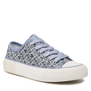 Scarpe da ginnastica Tommy Hilfiger - Logo All Over Low Cut Lace-Up Sneaker T3A9-32675-0034 S Denim 806