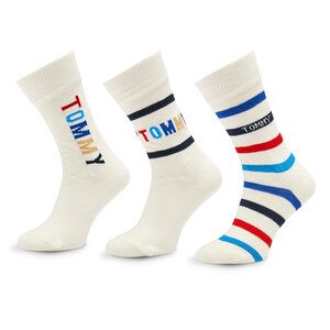 Image of 3er-Set hohe Kindersocken Tommy Hilfiger - 701222670 Marshmallow/Tommy Original 001