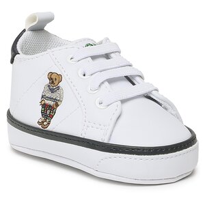 Sneakers Polo Ralph Lauren - Quilton Bear Gore Hi Layette RL100729 White Smooth/Navy/Green w/ Preppy Bear