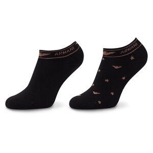 Image of 2er-Set niedrige Damensocken Emporio Armani - 292307 2F225 00020 Nero