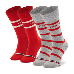 Set di 2 paia di calzini lunghi da bambini Tommy Hilfiger - 701220265 Red Combo 002