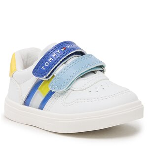 Sneakers Tommy Hilfiger - Flag Low Cut Velcro Sneaker T1B9-32842-1355 M White/Blue/Yellow Y836