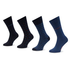Set di 4 paia di calzini lunghi da uomo Bugatti - 6265X Navy 545