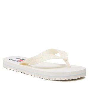 Image of Zehentrenner Tommy Jeans - Tjw Flag Eva Beach Sandal EN0EN02194 Ecru/Shimmering Blue YBL