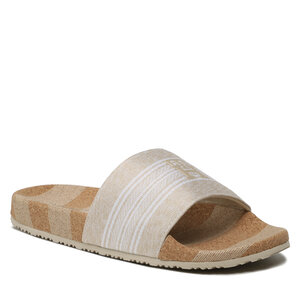 Image of Pantoletten Tommy Jeans - Th Woven Slide FW0FW07259 Light Sandalwood RBS