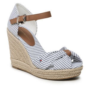 Espadrillas Tommy Hilfiger - Basic Seersucker High Wedge FW0FW07160 Seersucker/Bluecoast 0G5