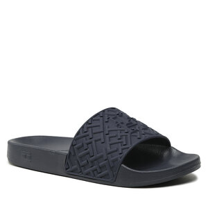 Image of Pantoletten Tommy Hilfiger - Th Monogram Pool Slide FW0FW06987 Space Blue DW6