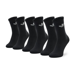 Image of 3er-Set hohe Unisex-Socken adidas - Cushioned Trefoil HC9547 Black/White