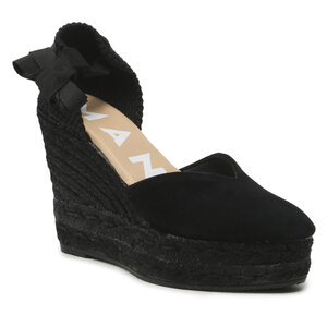 Image of Espadrilles Manebi - Heart-Shaped Wedge Espadrilles R 2.2 WH Black On Tone