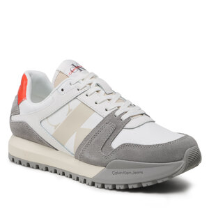 Image of Sneakers Calvin Klein Jeans - Toothy Run Laceup Low Lth Mix YM0YM00744 Creamy White/Bright White/Oyster 0K5