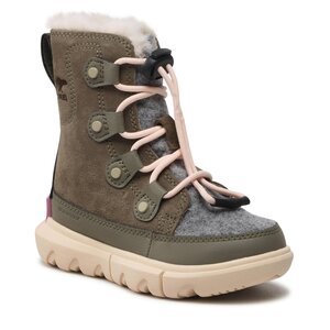 Stivali da neve Sorel - Explorer Lace Wp NC4895 Stone Green/White Peach