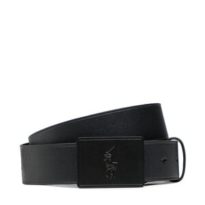 Cintura da uomo Polo Ralph Lauren - 36mm Pp Plaque Belt 405691693005 Black/Matte Black