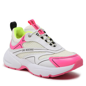 Sneakers LOVE MOSCHINO - JA15025G1GIQ510B Bianco/Fuxia