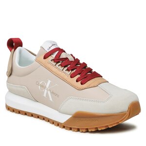 Low-top hiking shoe with full-lace closure - Toothy Runner Laceup Flup Contr YM0YM00672 Eggshell/Travertine/Merlot 0F5
