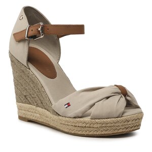 Espadrillas Tommy Hilfiger - Basic Open Toe High wedge FW0FW04784 Stone AEP