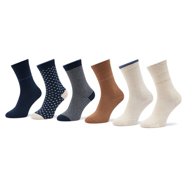 Súprava 6 párov vysokých dámskych ponožiek Tom Tailor - 97171E Design Mix 536