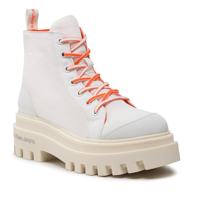 Polokozačky Calvin Klein Jeans - Toothy Combat Boot Softny YW0YW00948 White YBR
