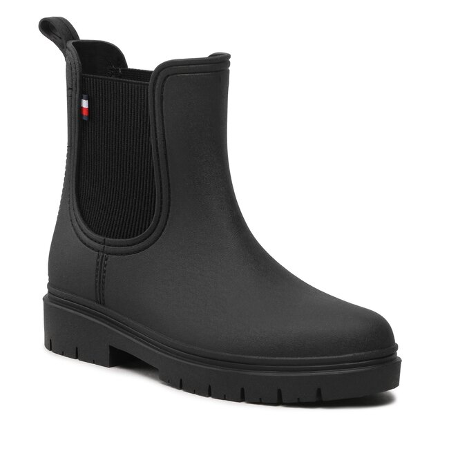 Wellington Tommy Hilfiger - Matt Ankle Rainboot With Elastic FW0FW06897 Black BDS