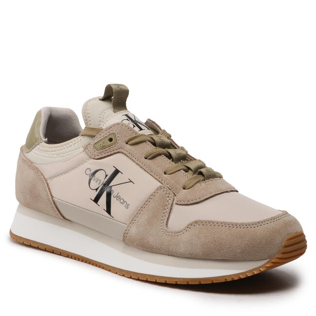 Брендовий жіночий світшот кофта светр худі від calvin klein - Runner Sock Laceup Ny-Lth YM0YM00553 Eggshell/Travertine 0GI