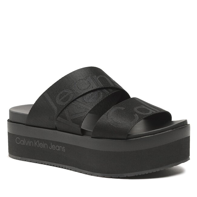 Ciabatte Calvin Klein Jeans - Flatform Sandal Webbing YW0YW00966 Black BDS