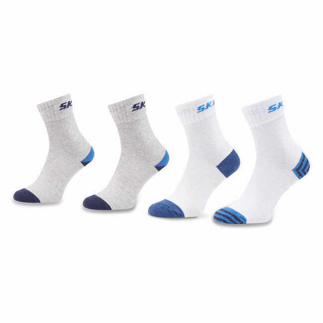 Sada 4 párů dětských vysokých ponožek Skechers - SK41092 White Mix 1001