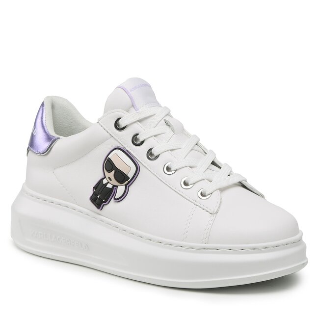 Sneakersy Karl Lagerfeld - KL62530 White Lthr W/Lilac
