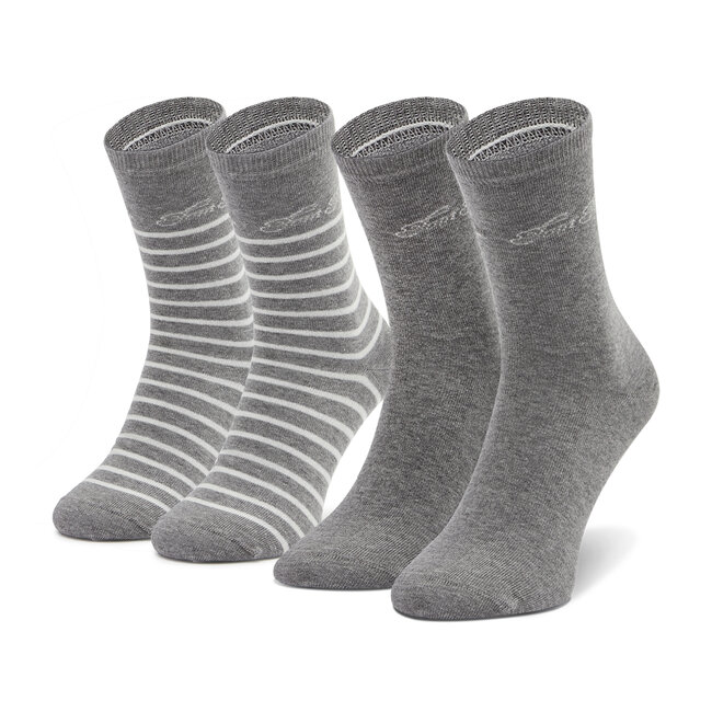 Súprava 2 párov vysokých dámskych ponožiek Tom Tailor - 9880 Grey 150