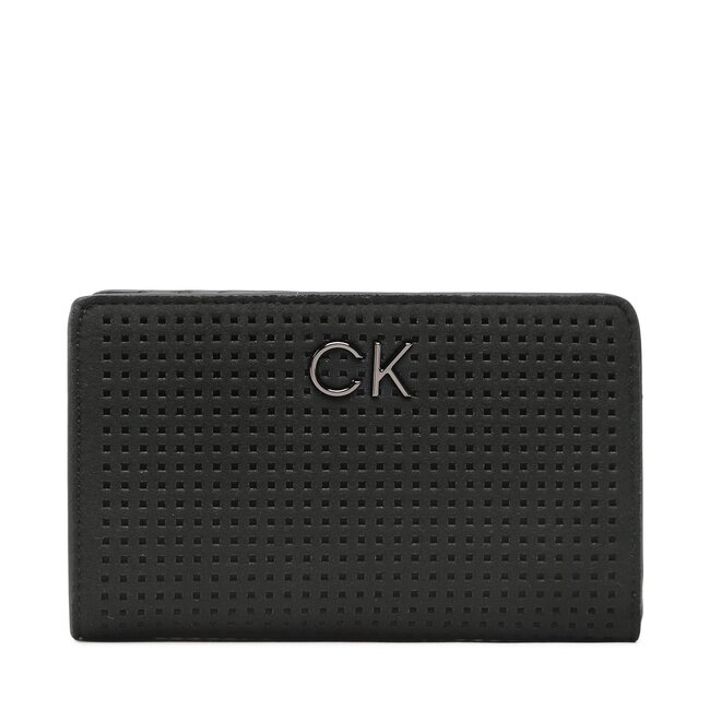 Veľká dámska peňaženka Calvin Klein - Re-Lock Bifold Wallet Perf Pu K60K610661 BAX
