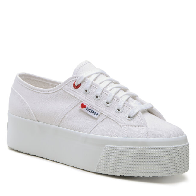 Tenisky Superga - Little Heart Embroidery 2790 S11386W White/Red Heart
