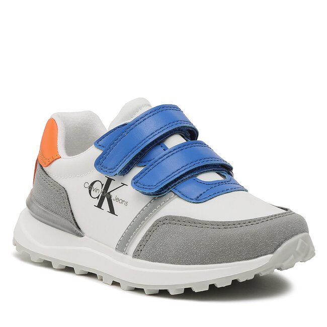 Calvin Klein Pakke med 3 par sneaskers-sokker - Low Cut Velcro Sneaker V1B9-80577-1587 S White/Multicolor