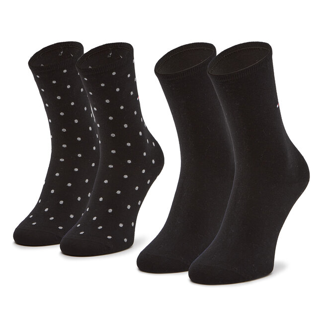 2 pár hosszú szárú női zokni Tommy Hilfiger - 100001493 Black 001