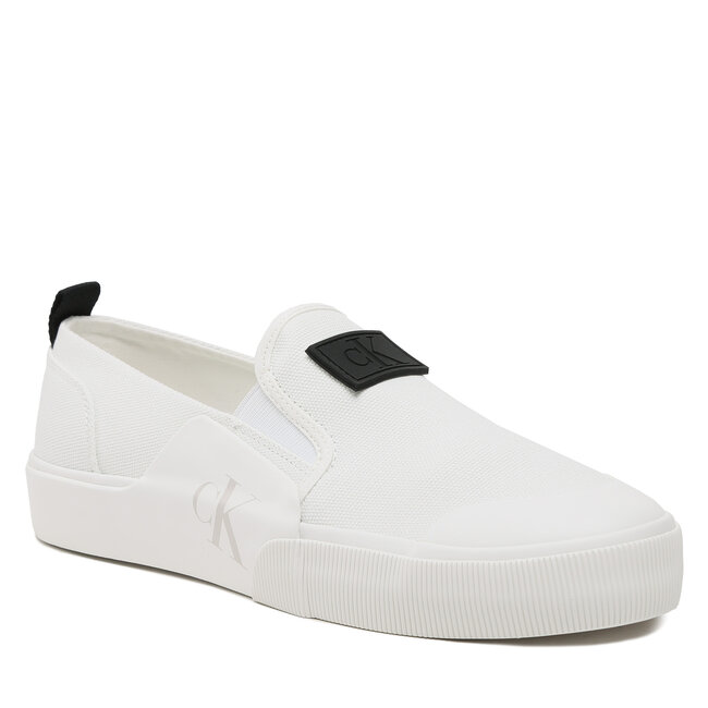 Scarpe sportive Calvin Klein Jeans - Skater Vulc Slipon Badge YM0YM00597 White/Black 0K4