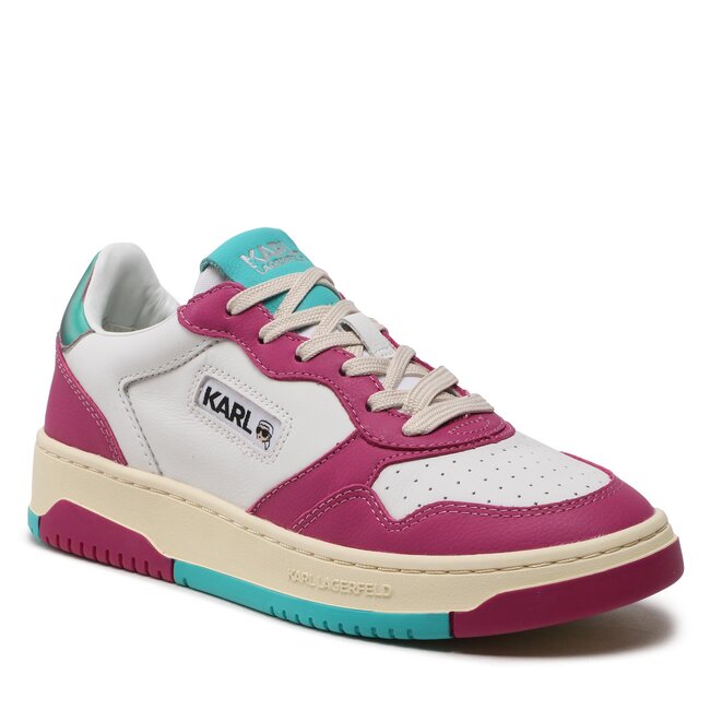 Sneakers KARL LAGERFELD - KL63021 White Lthr W/Pink