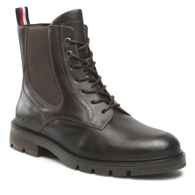 Chelsea Tommy Hilfiger - Hilfiger Lth Lace Up Chel Boot FM0FM04204 Cocoa GT6