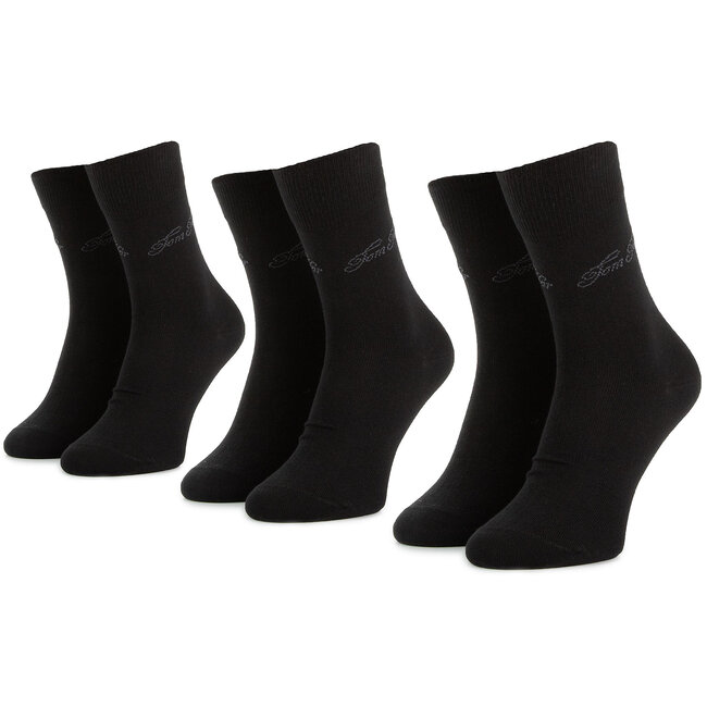 Súprava 3 párov vysokých dámskych ponožiek Tom Tailor - 9703 Black 610