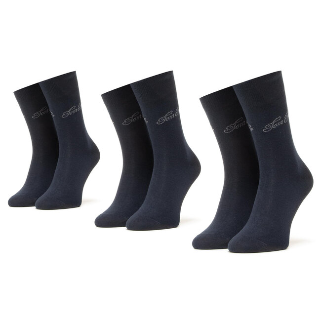 Súprava 3 párov vysokých dámskych ponožiek Tom Tailor - 9703 Dark Navy 545