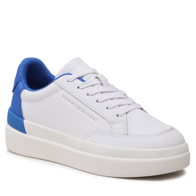 Sneakers Paar Tommy Hilfiger - Feminine Sneaker With Color Pop FW0FW06896 White/Electric Blue 0LA