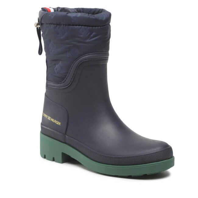 Wellington Tommy Hilfiger - Ankle Rainboot With Monogram FW0FW06848 Space Blue DW6